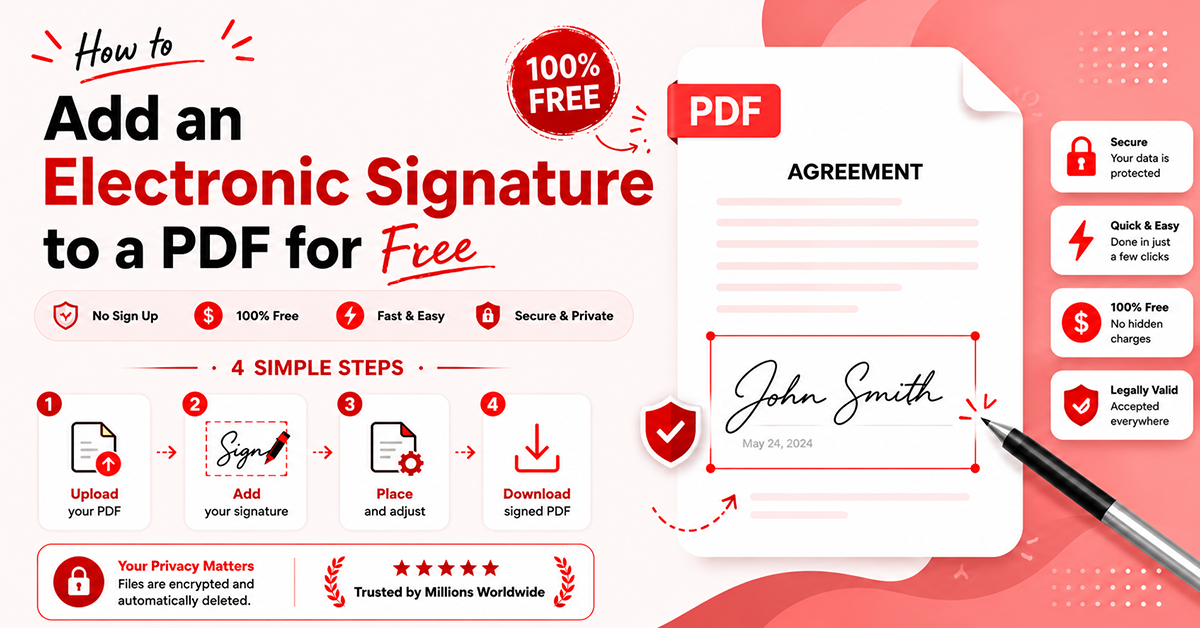 How to Sign a PDF Online for Free (Electronic Signature Guide 2026, No Watermark)